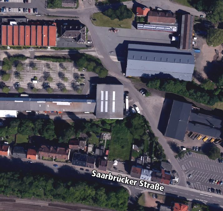 Satellitenbild des Gelände "Alte Schmelz" in St. Ingbert.